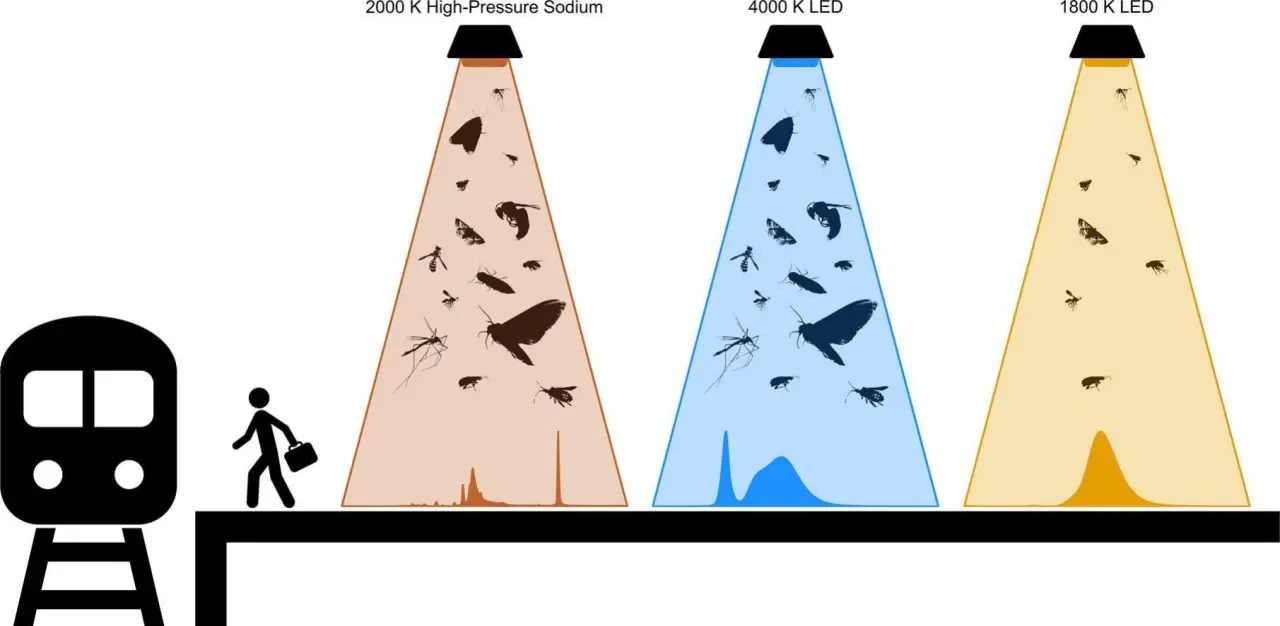 Amber LEDs Drew Up to 51% Fewer Insects, and Six Railway Stations Have Already Switched